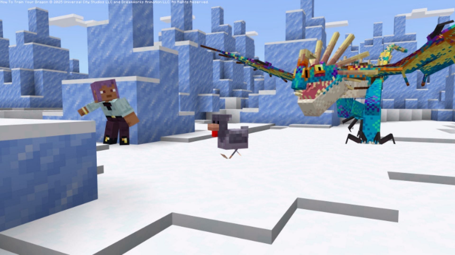 The Minecraft How to Train Your Dragon add-on adds some of the most popular dragons from the franchise (Image via Sportskeeda Gaming || Mojang Studios)